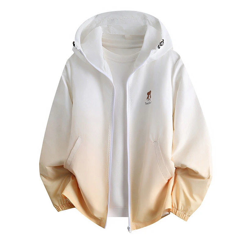 渐变色防晒衣男款夏季轻薄透气连帽外套青少年冰丝速干情侣防晒服