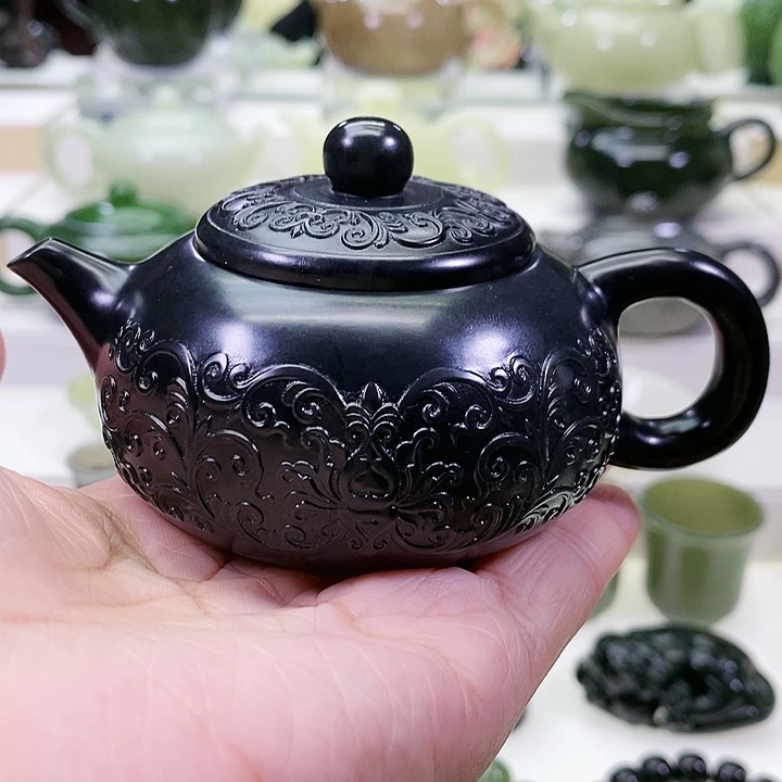 未镶嵌和田玉挂件茶壶120m l