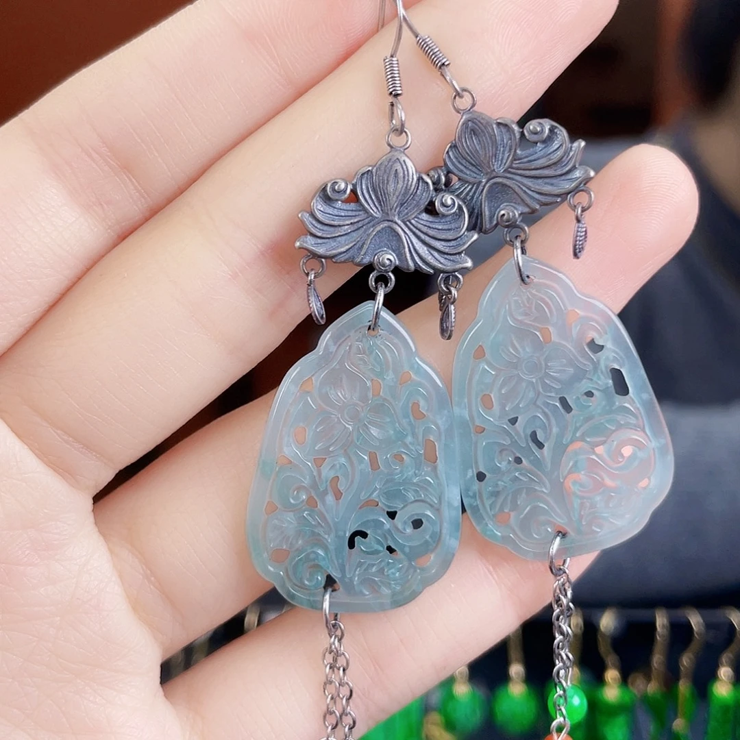 翡翠未镶嵌耳饰饰品