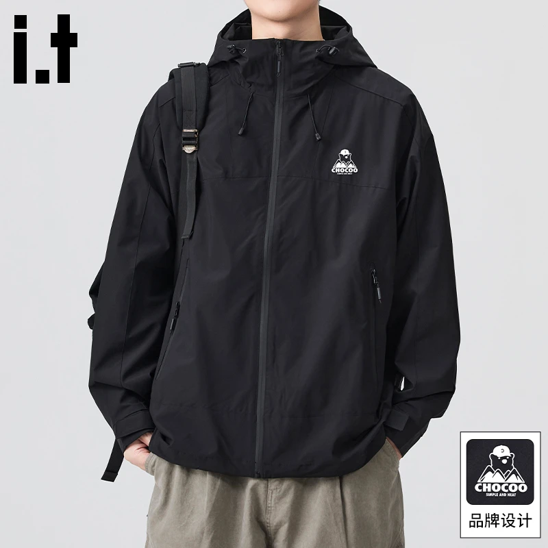 it :CHOCOOLATE美式潮牌工装夹克男秋季新款宽松休闲户外连帽外套