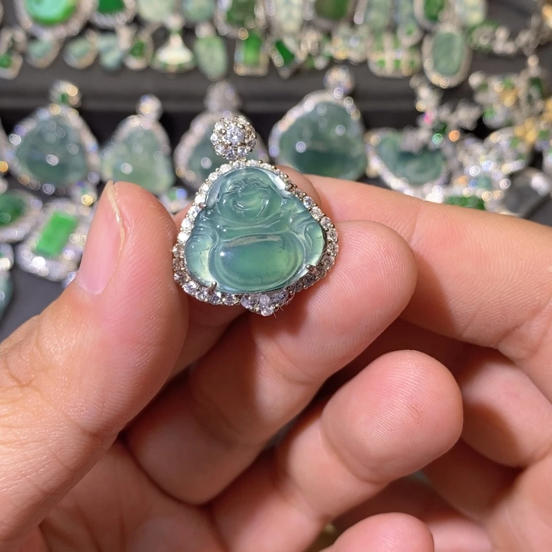 翡翠未镶嵌颈饰天然