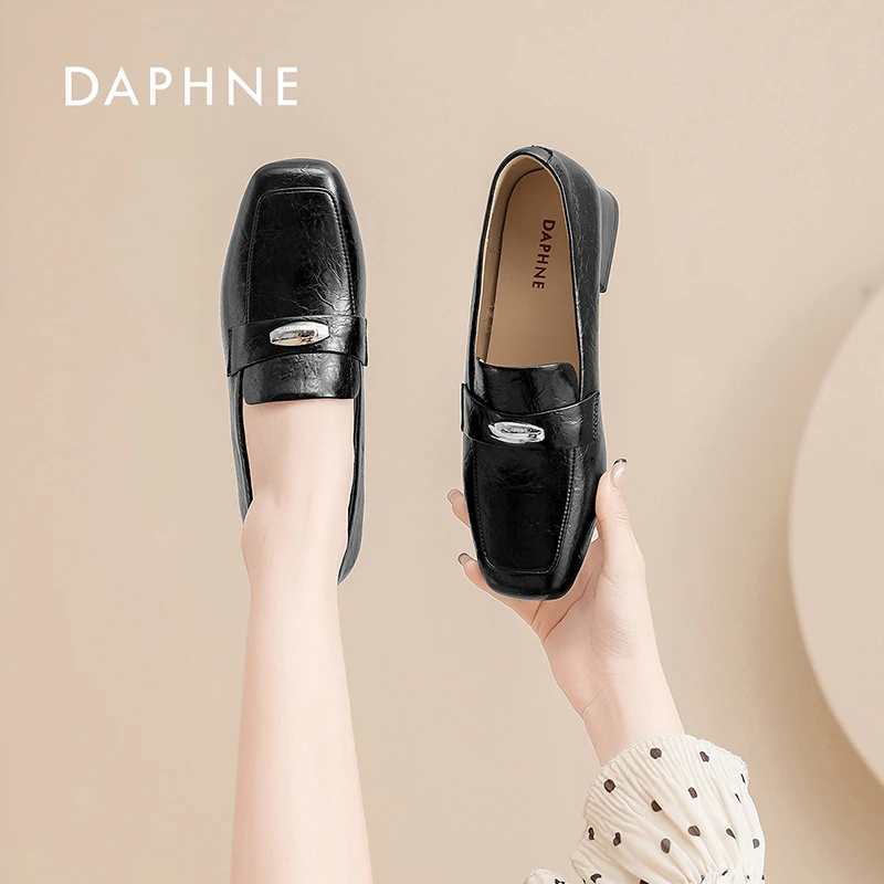 Daphne/达芙妮女鞋2025春季乐福鞋时尚新款网红正品时髦高档休闲