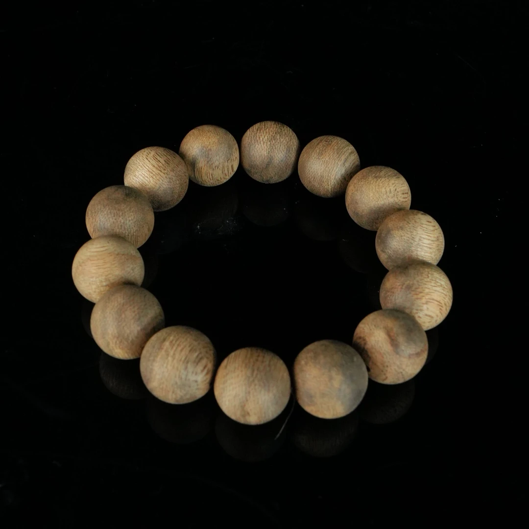 B5888 文莱软丝蛇皮纹老料沉香手串 1.63cm  28.59g