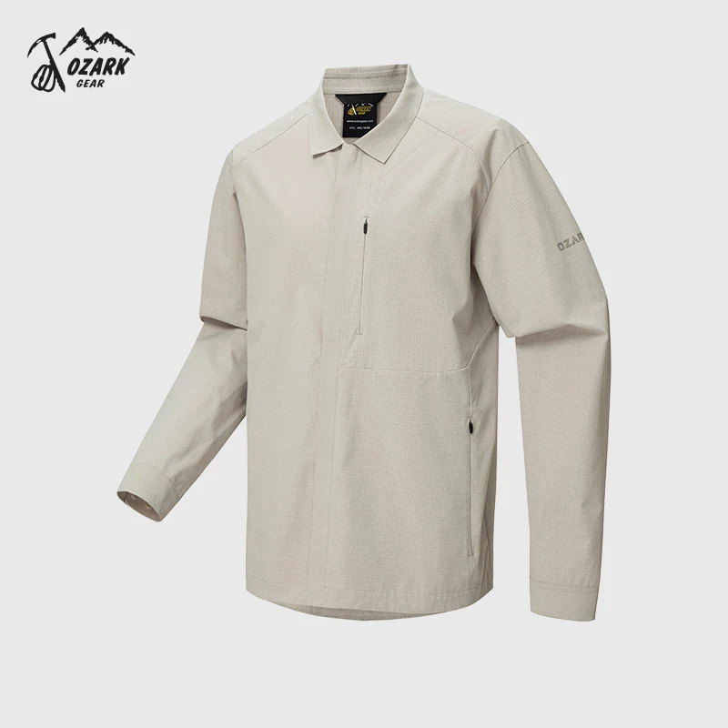 Ozark/奥索卡男纯色防风翻领春夏运动休闲夹克长袖外套男士510505