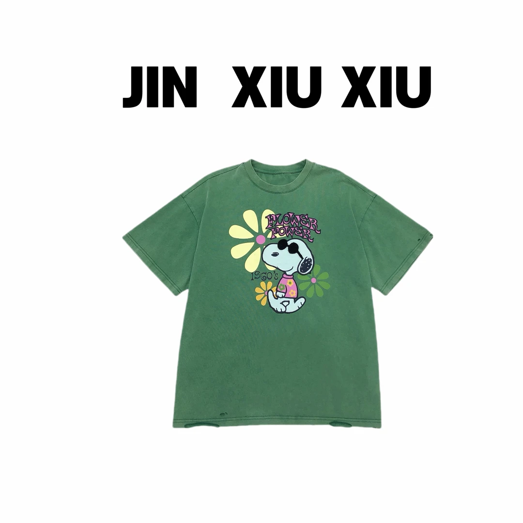 JINXIUXIU【悠闲史努比】春夏新款韩系甜美短袖T恤908