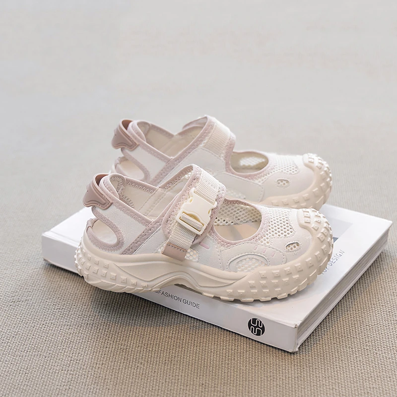 ABC女童凉鞋夏款镂空透气儿童韩版运动鞋小女孩夏天时尚包头凉鞋