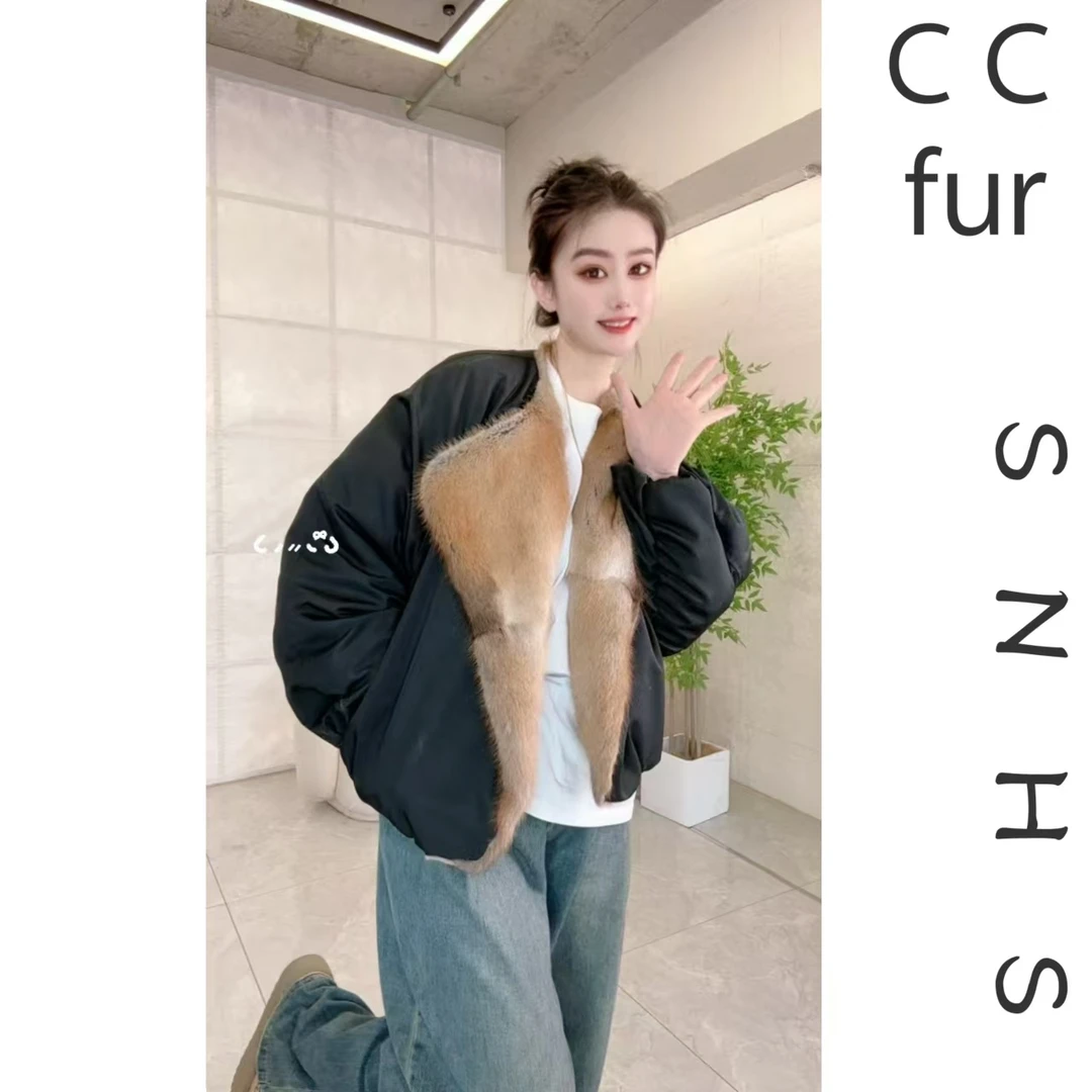 [CC FUR]"1010"设计师青根貂鹅绒服外套冬季