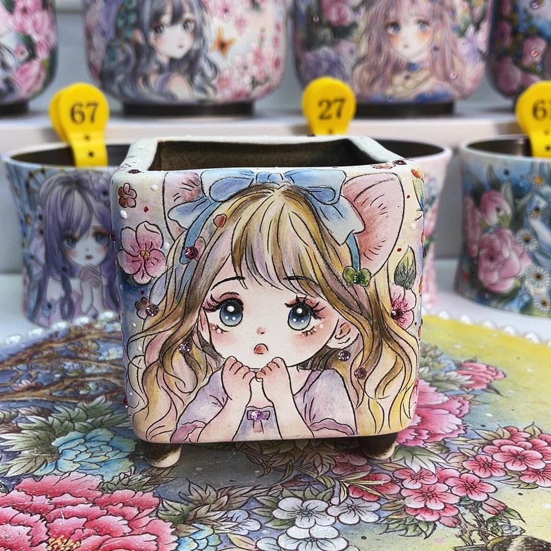 红陶薄雾花盆一物一拍