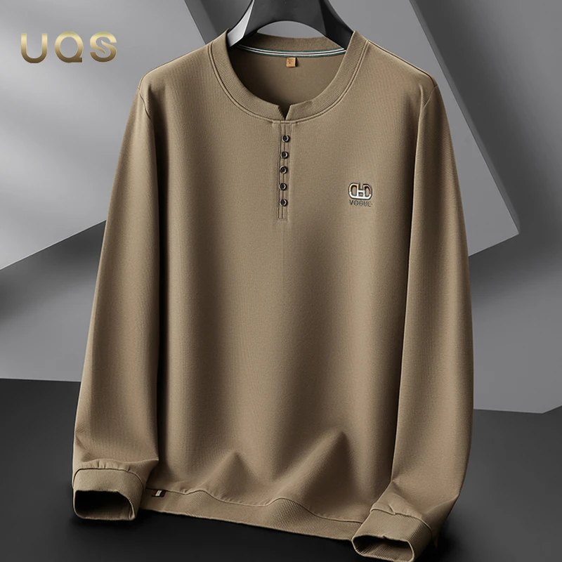 秋季圆领长袖大码男士卫衣宽松休闲舒适百搭基础款上衣轻奢高端款