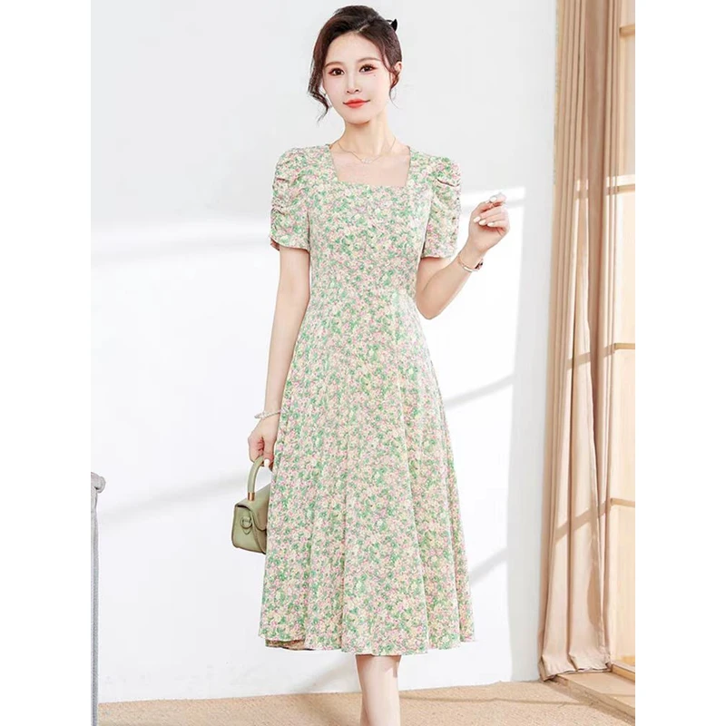 【790-799】夏装新款收腰显瘦中长款连衣裙
