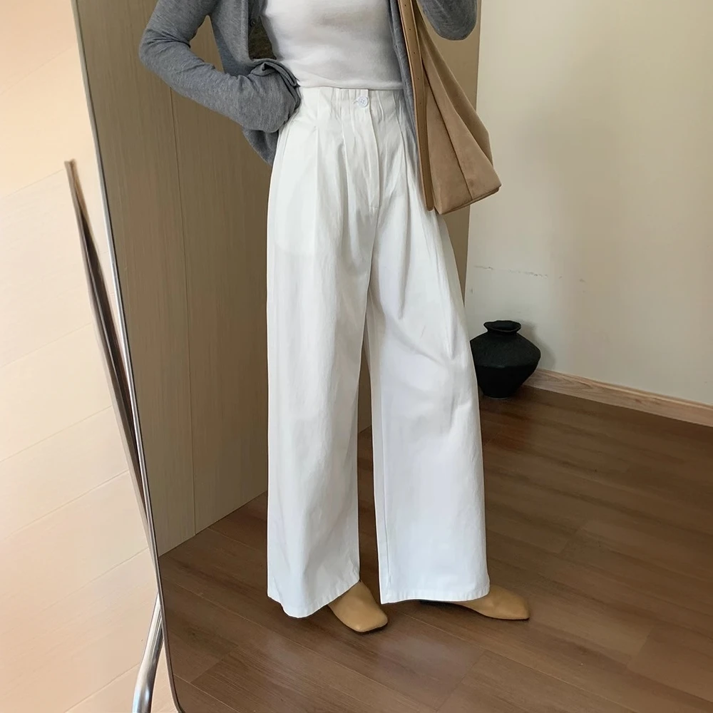 【莱赛尔天丝棉】气质半松紧腰2025春夏韩版百搭直筒显瘦休闲九分裤