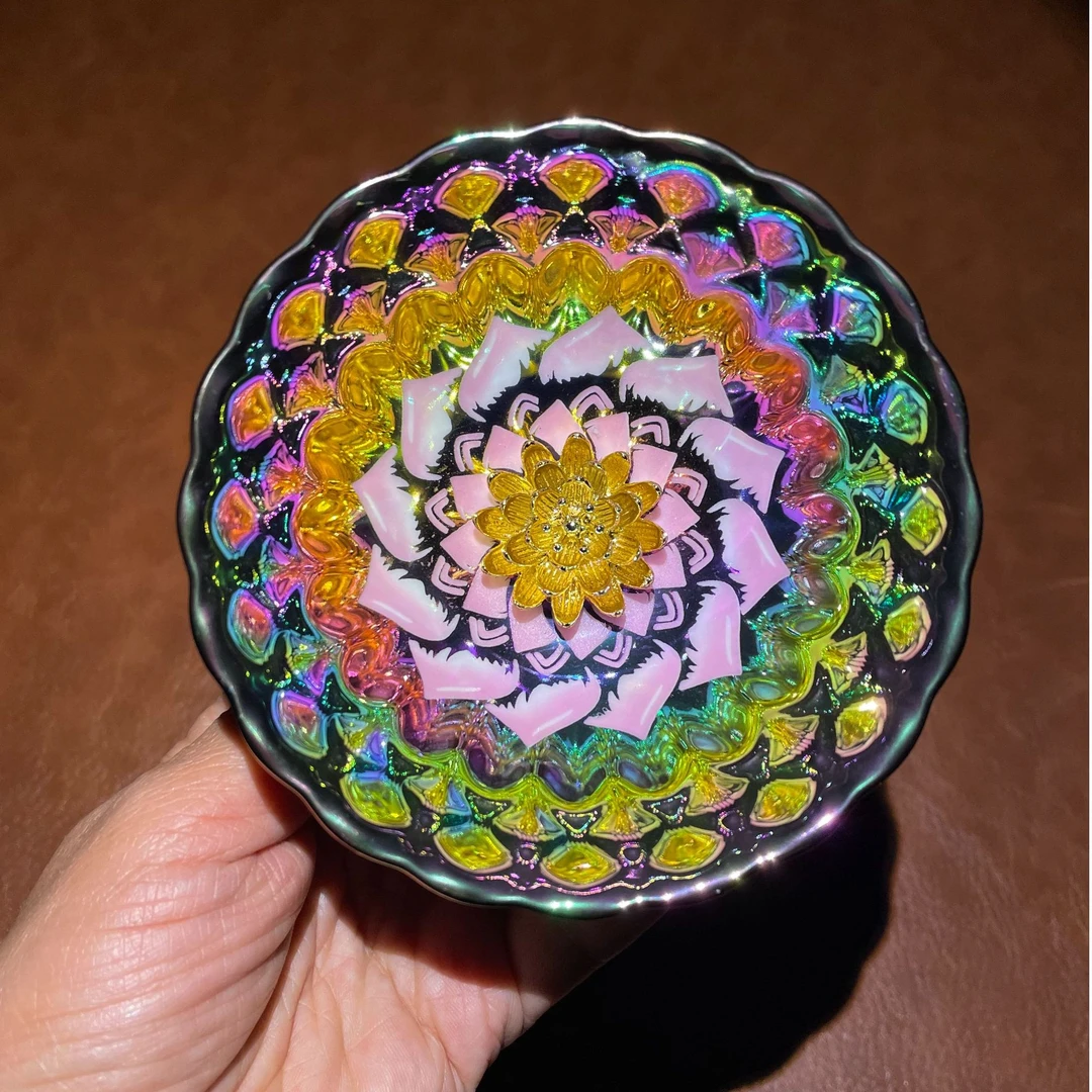 【七彩莲花粉色佳人】陶瓷主人杯喝茶喝水茗品杯茶盏茶碗手工无礼盒