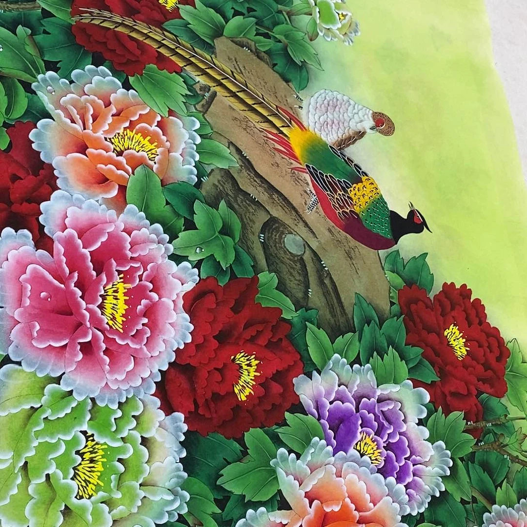 国画收藏工笔牡丹手绘