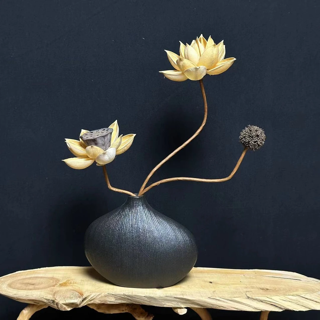 新疆包邮西藏包邮【望川】禅意干花摆件中式新中式简约工艺家居摆