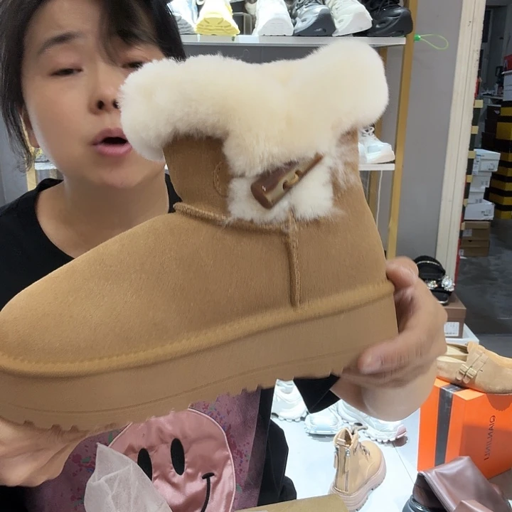 *****06栗色36雪地靴女短靴粗