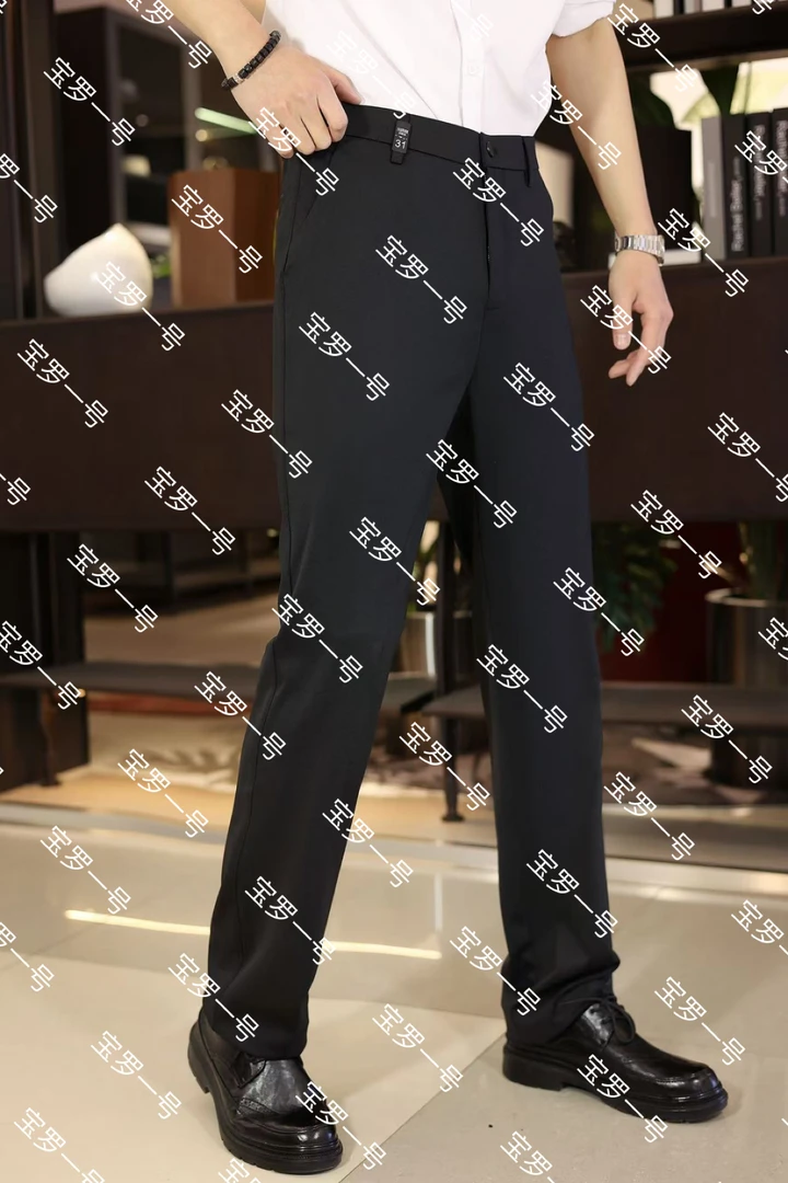 休闲裤男士西裤百搭直筒户外透气商务夏季薄款老钱风polo衫23A87