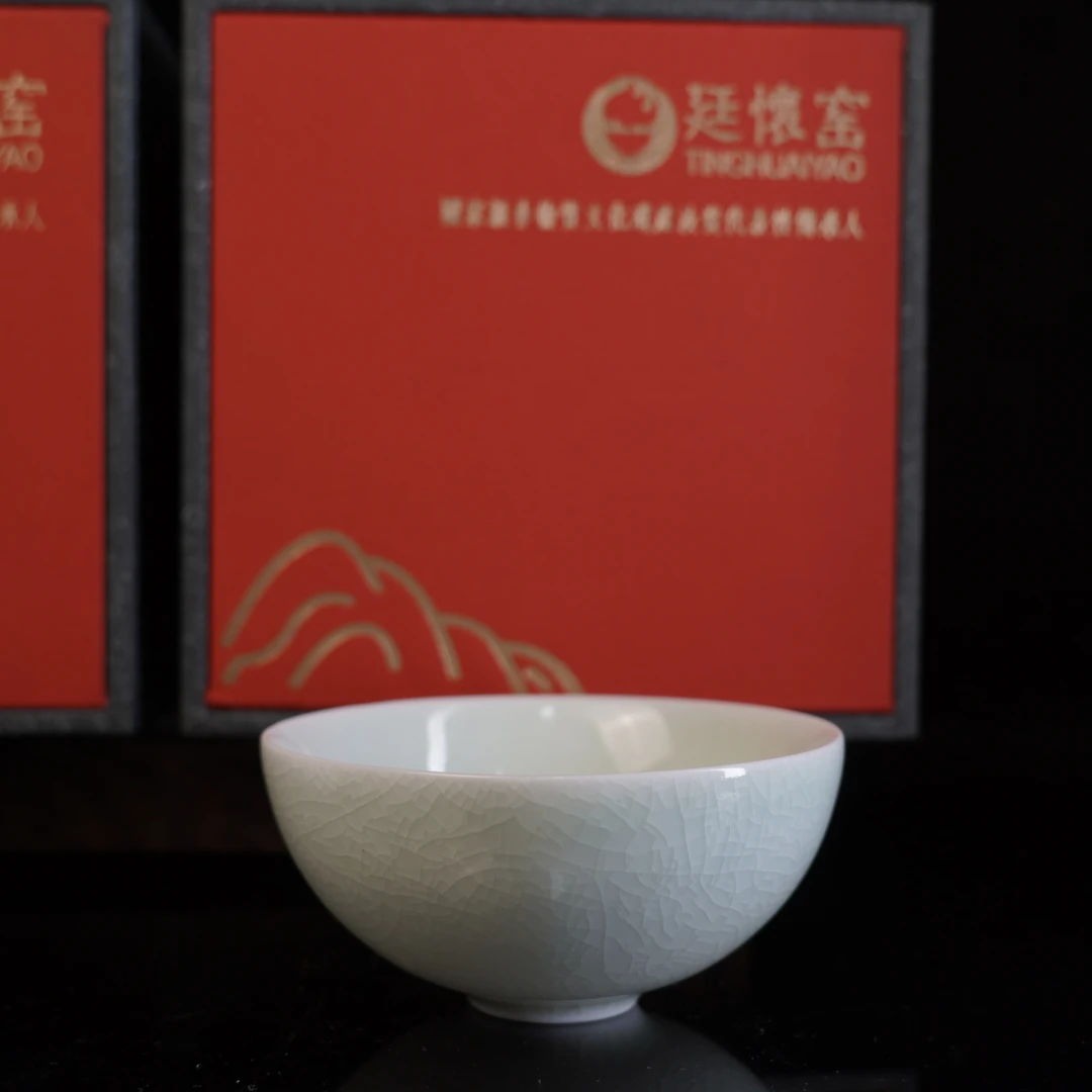 李廷怀手作汝窑茶杯个人杯 主人杯汝州汝瓷国家非遗传承人