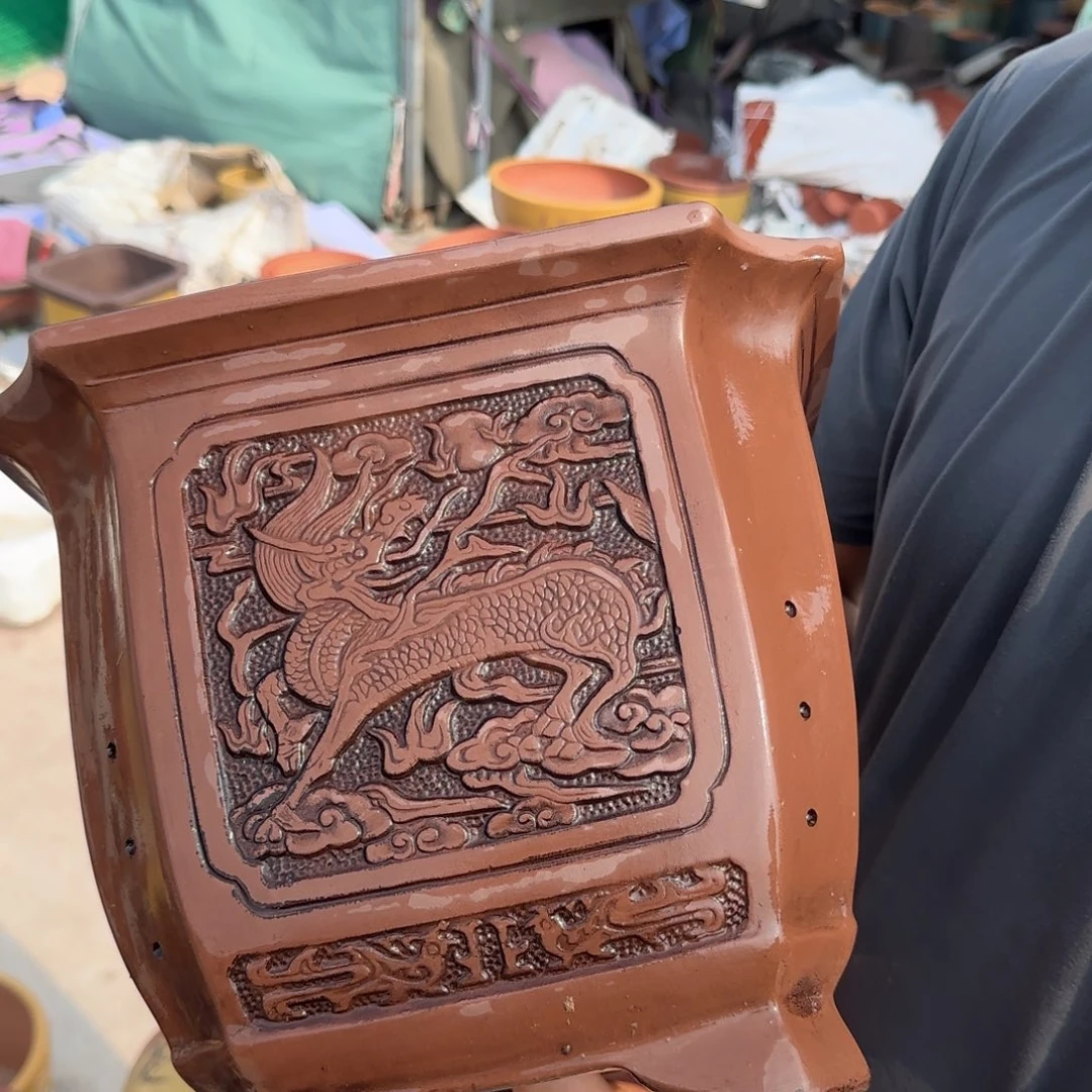 紫砂花盆口径23.23口径