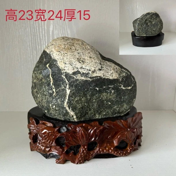 平安石摆件，荷叶，荷荷美美，家大业大