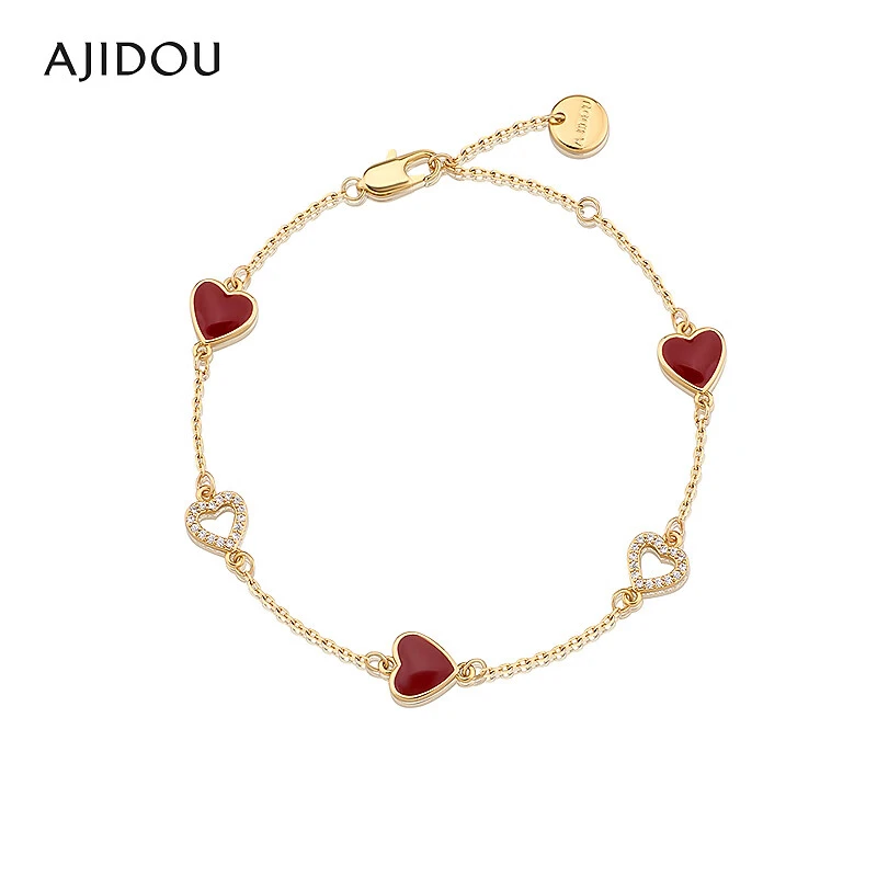 合金合成锆石手链 AJIDOU阿吉豆手链女款时尚合金红色礼物【ZYQ】
