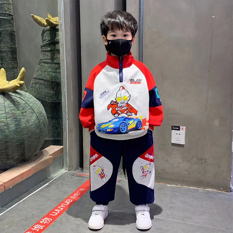 奥特曼衣服男童卫衣套装春秋2025新款儿童男孩运动宝宝春季两件套