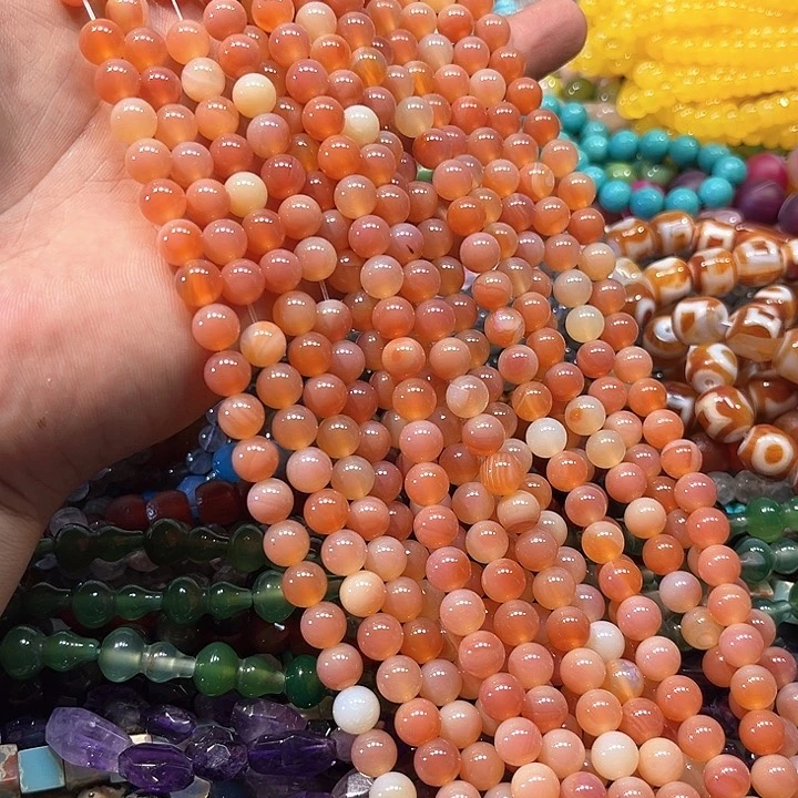 玛瑙/玉髓合金珠宝半成品盐源玛瑙一条8mm