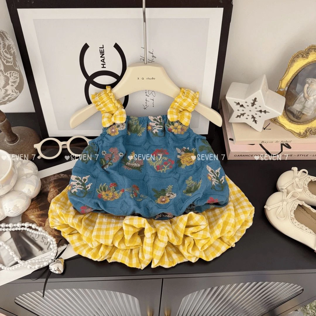 女童夏款套装新款宝宝洋气网红儿童衣服吊带背心可爱女童夏装