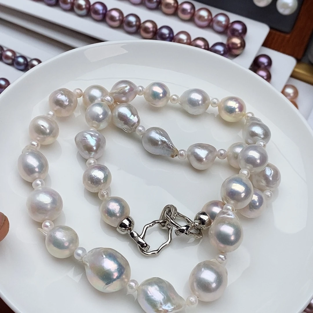 银S925镶嵌颈饰淡水珍珠