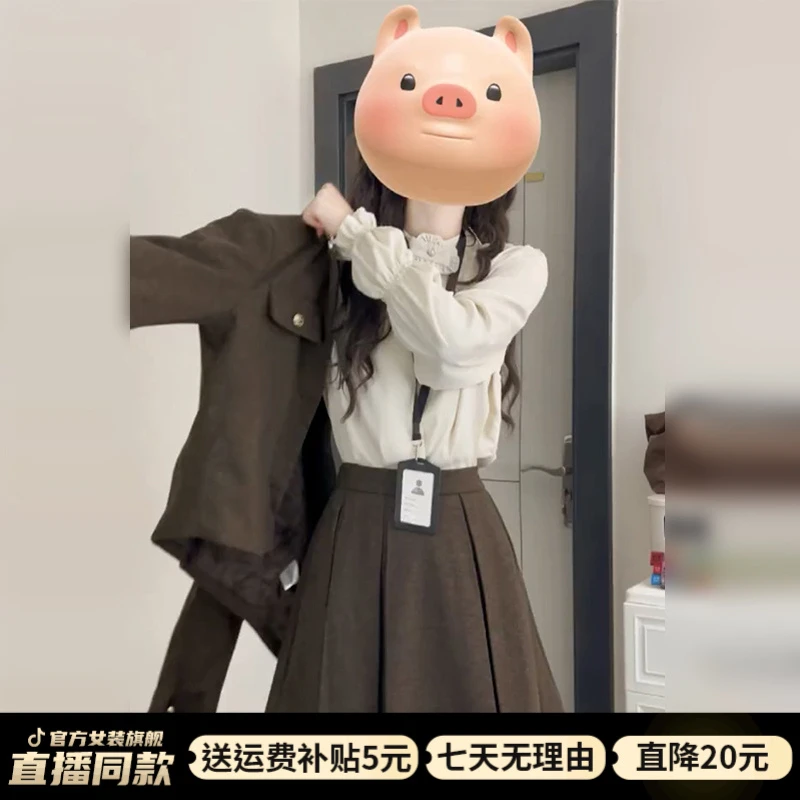 2025新款爆款小香学院风两件套装裙子女秋冬季韩系miu风短裙套装