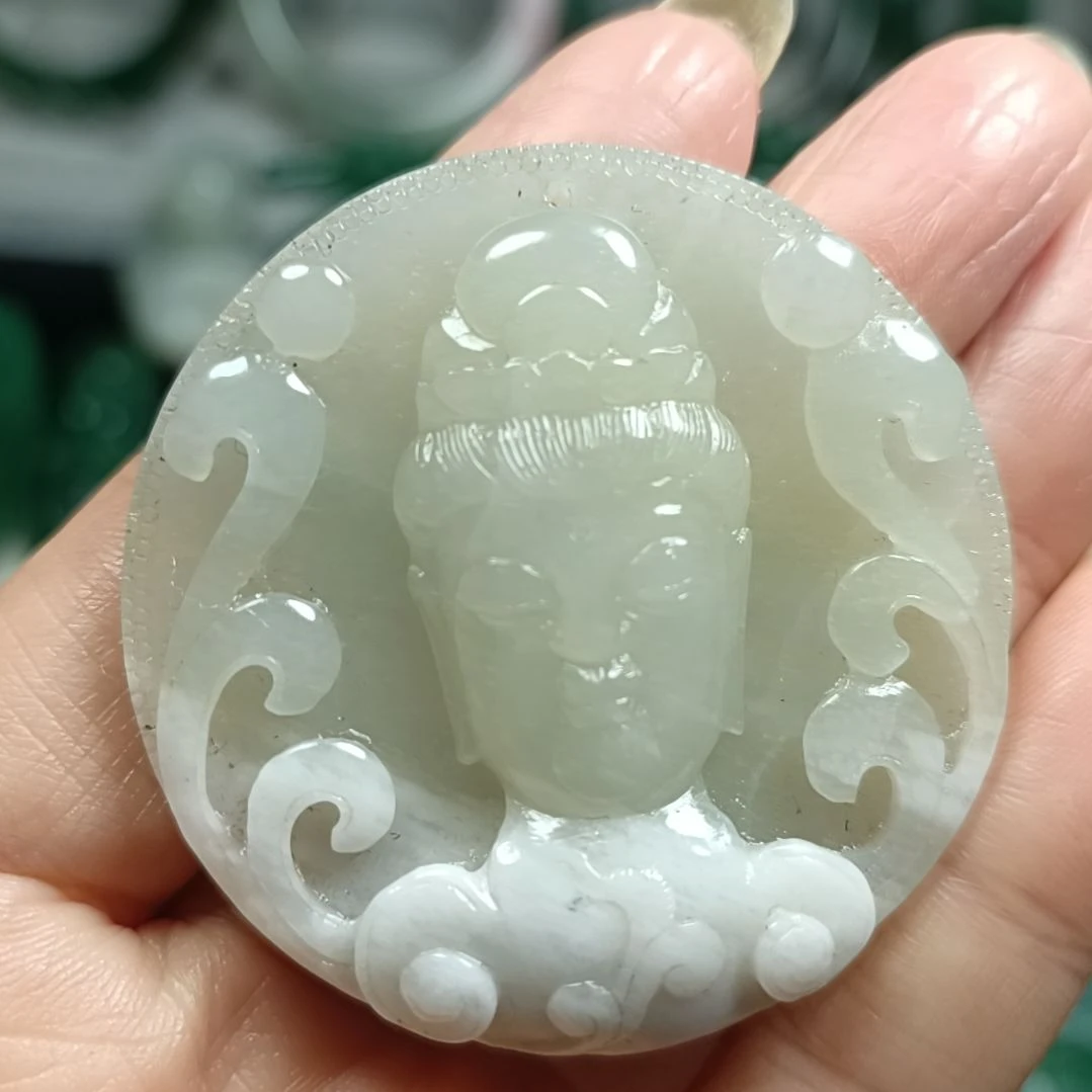 独山玉关音未镶嵌