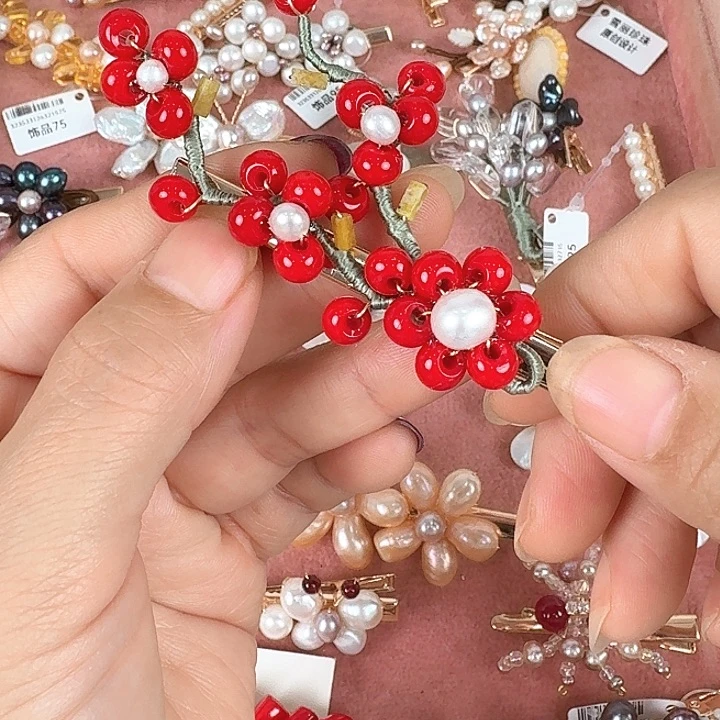 淡水珍珠发饰未镶嵌