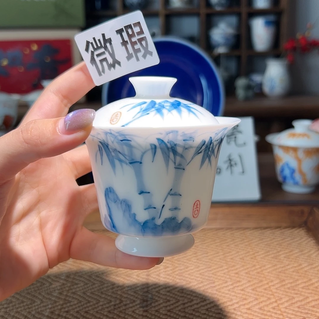 【闪购商品】微瑕 手绘 盖碗