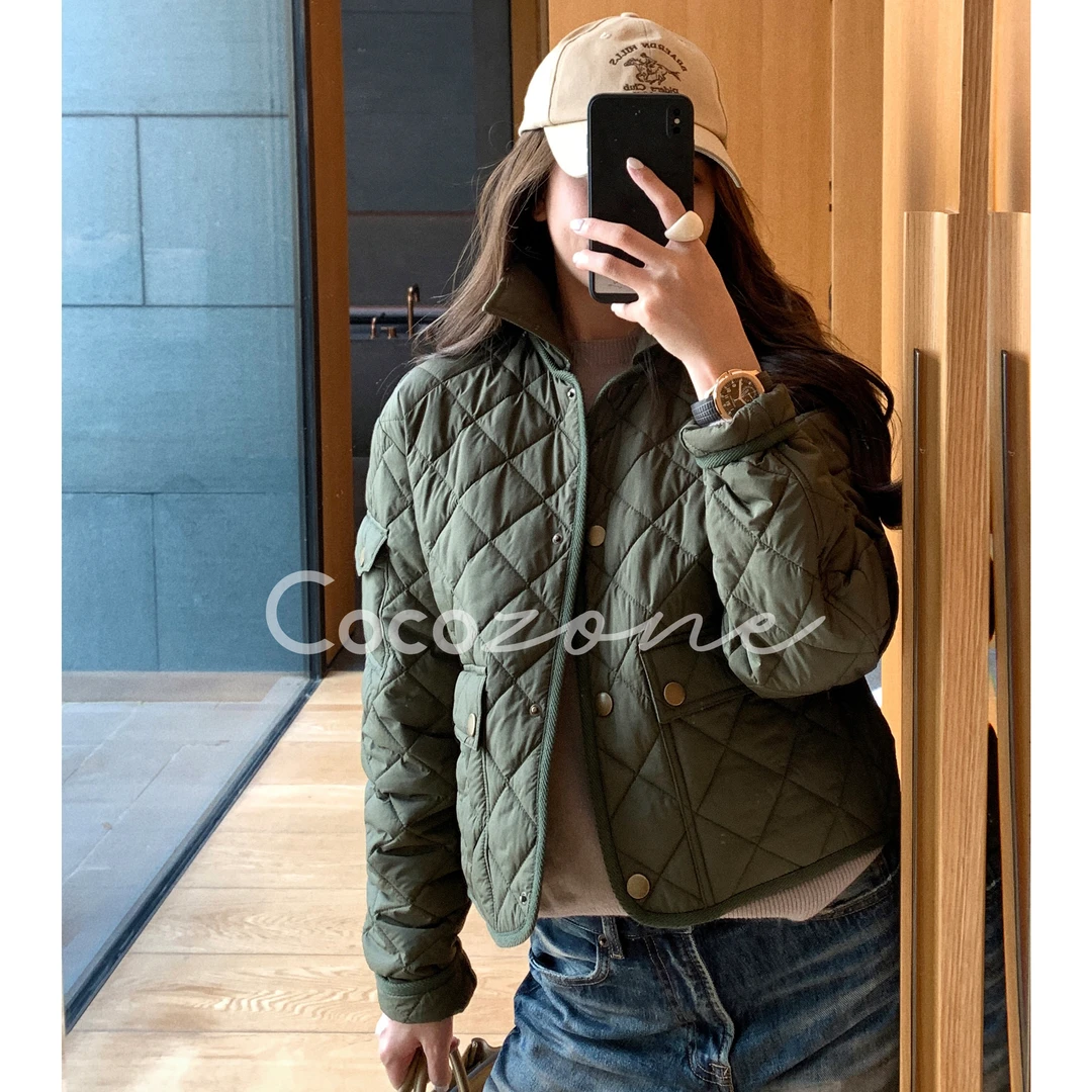 COCO ZONE刘一一 “森野” 翻领老钱风格纹温暖感外套 CD1A1261