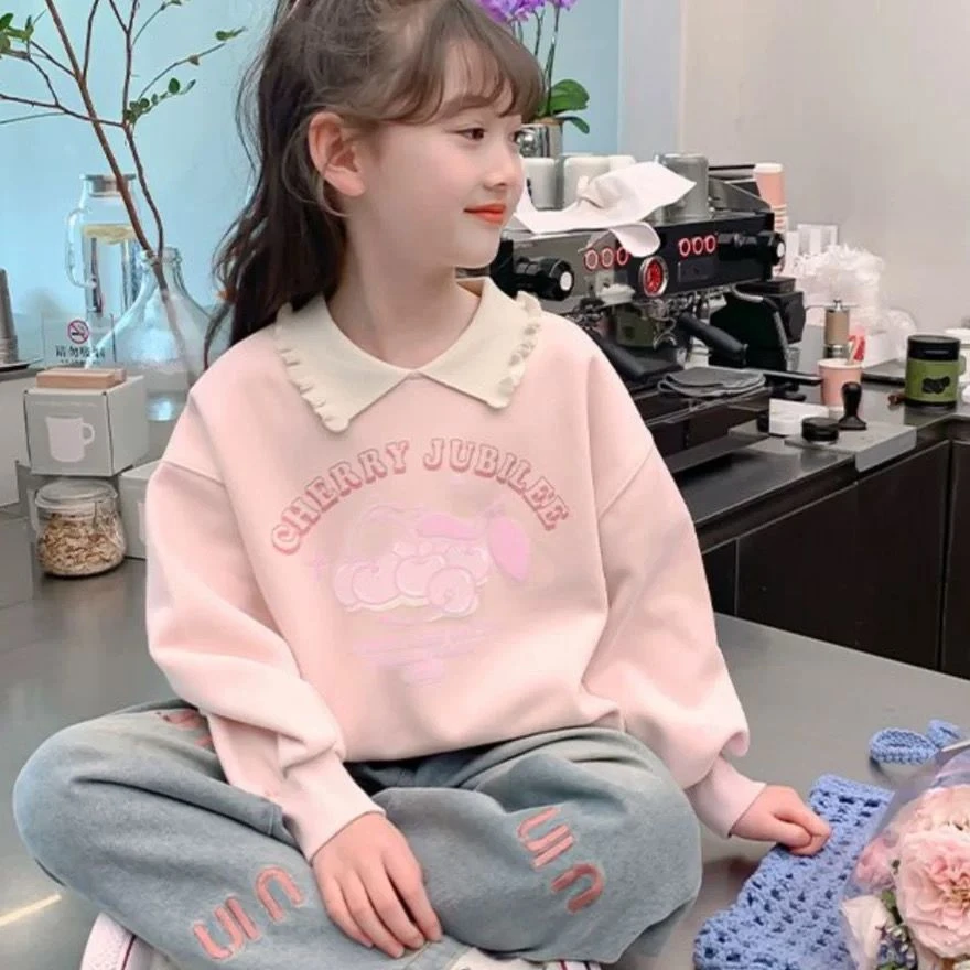 【热卖款】女童新款春季上新洋气花边童装女孩童卫衣上衣儿童春秋款