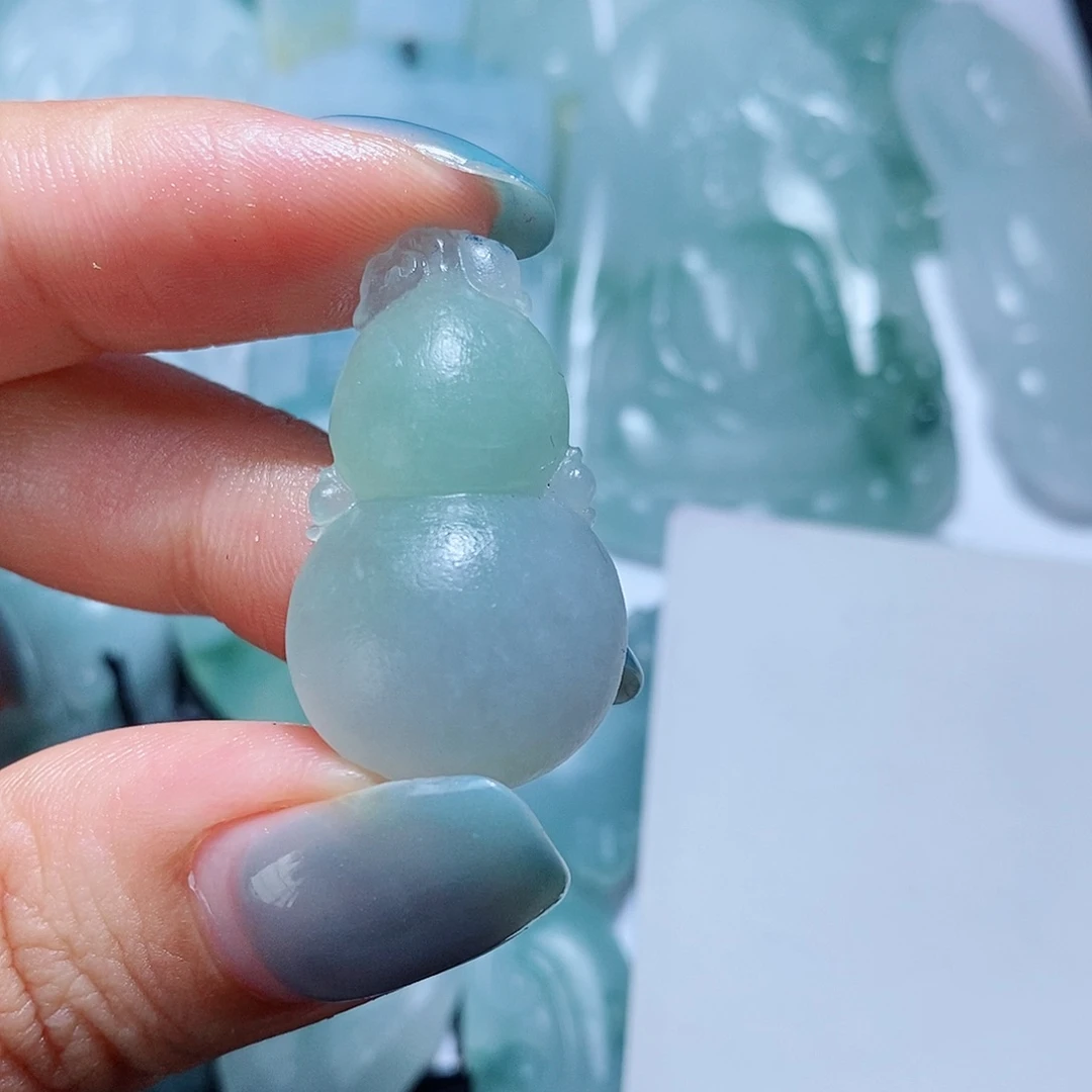 定制翡翠未镶嵌毛货付款后确认抛光