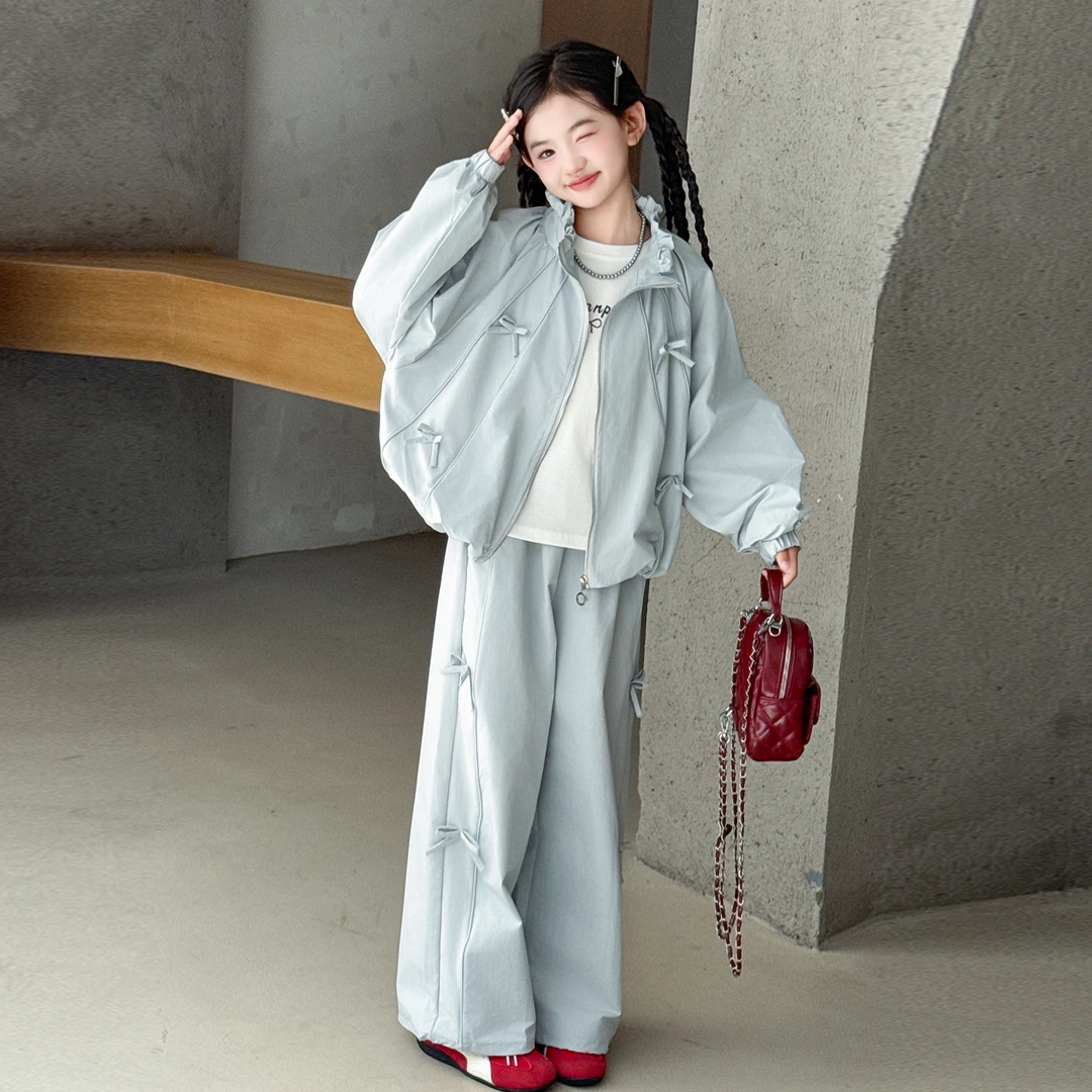 女童外套套装秋装2025新款儿童女孩洋气冲锋衣童装女大童秋季衣服