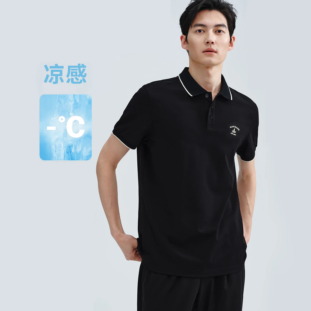 【凉感透气】navigare意大利小帆船休闲百搭短袖POLO衫男款翻领T恤