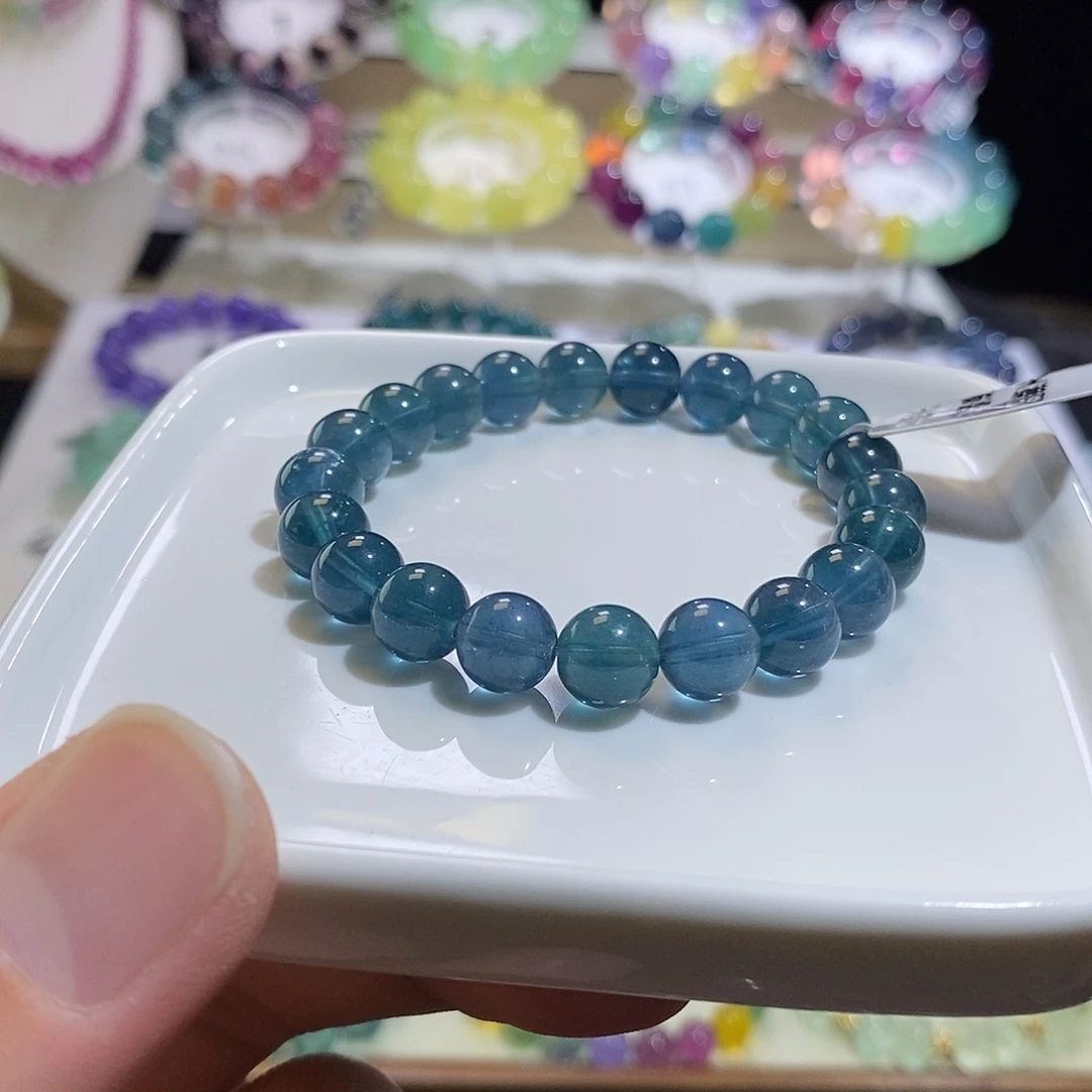 水晶未镶嵌手链孔雀绿9加