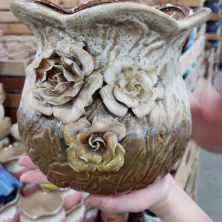 有孔.凑单10元陶瓷花盆发货！