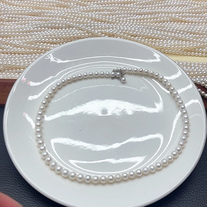 珍珠项链银S925镶嵌淡水珍珠6