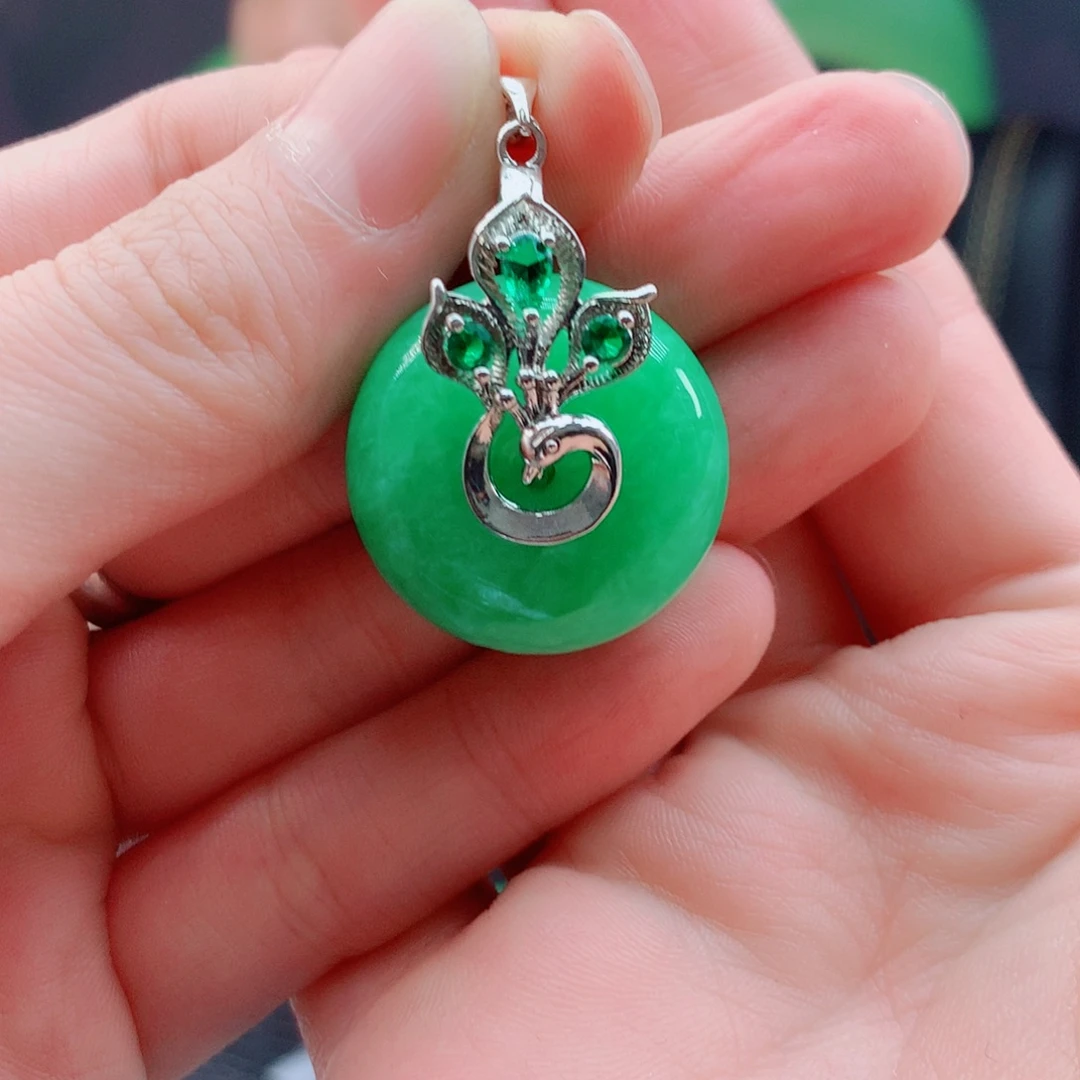 翡翠银S925镶嵌颈饰