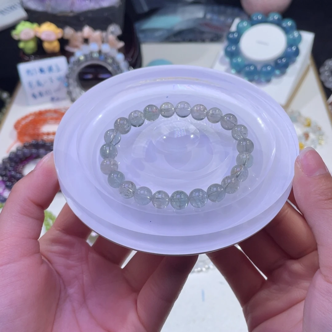 未镶嵌手链水晶绿底阿鲁沙7+