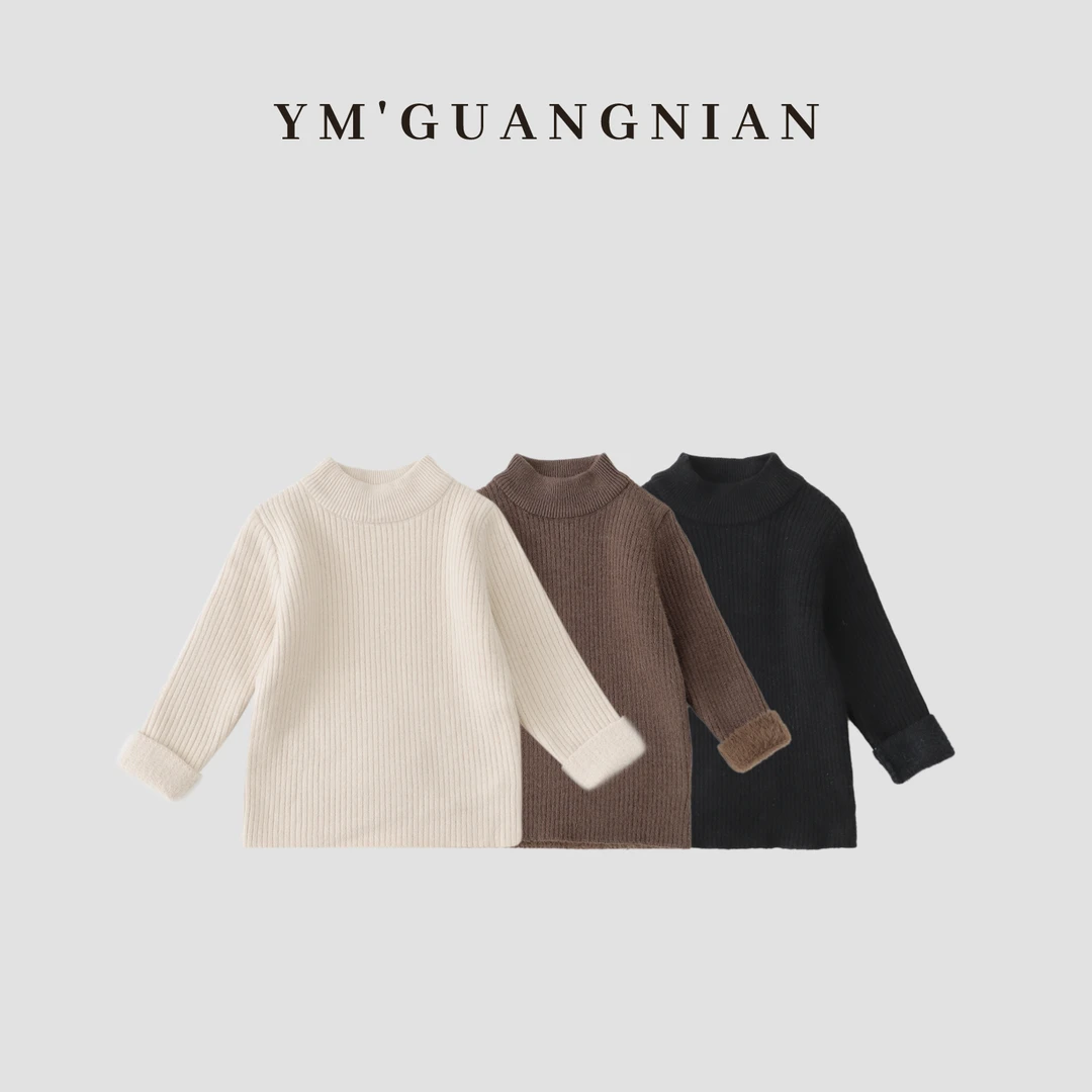 【幼棉光年】冬款加绒毛衣儿童圆领针织套头J-321002-321003-321004