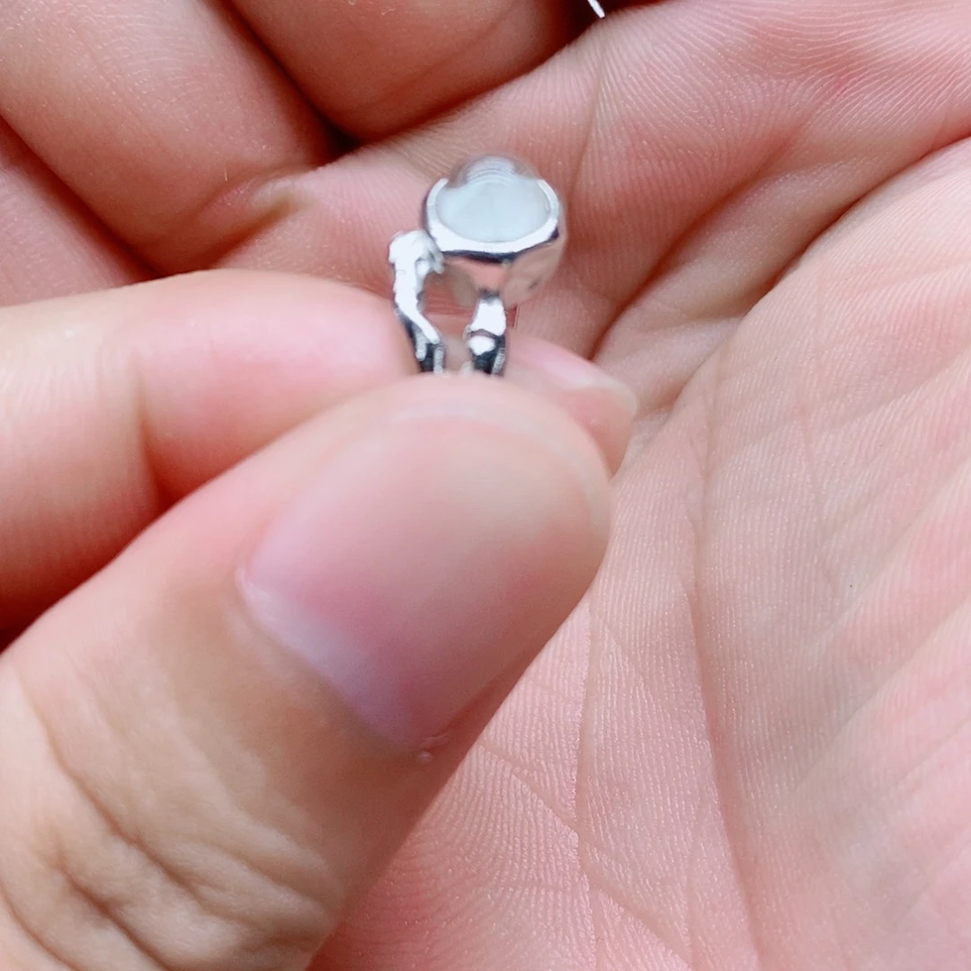 岑***水晶戒指银S925镶嵌天然水晶戒指