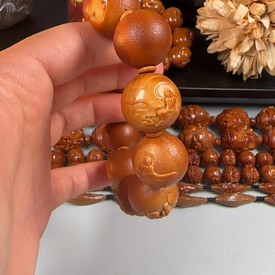 橄榄核手串/手链洪亮 19正圆无相佛