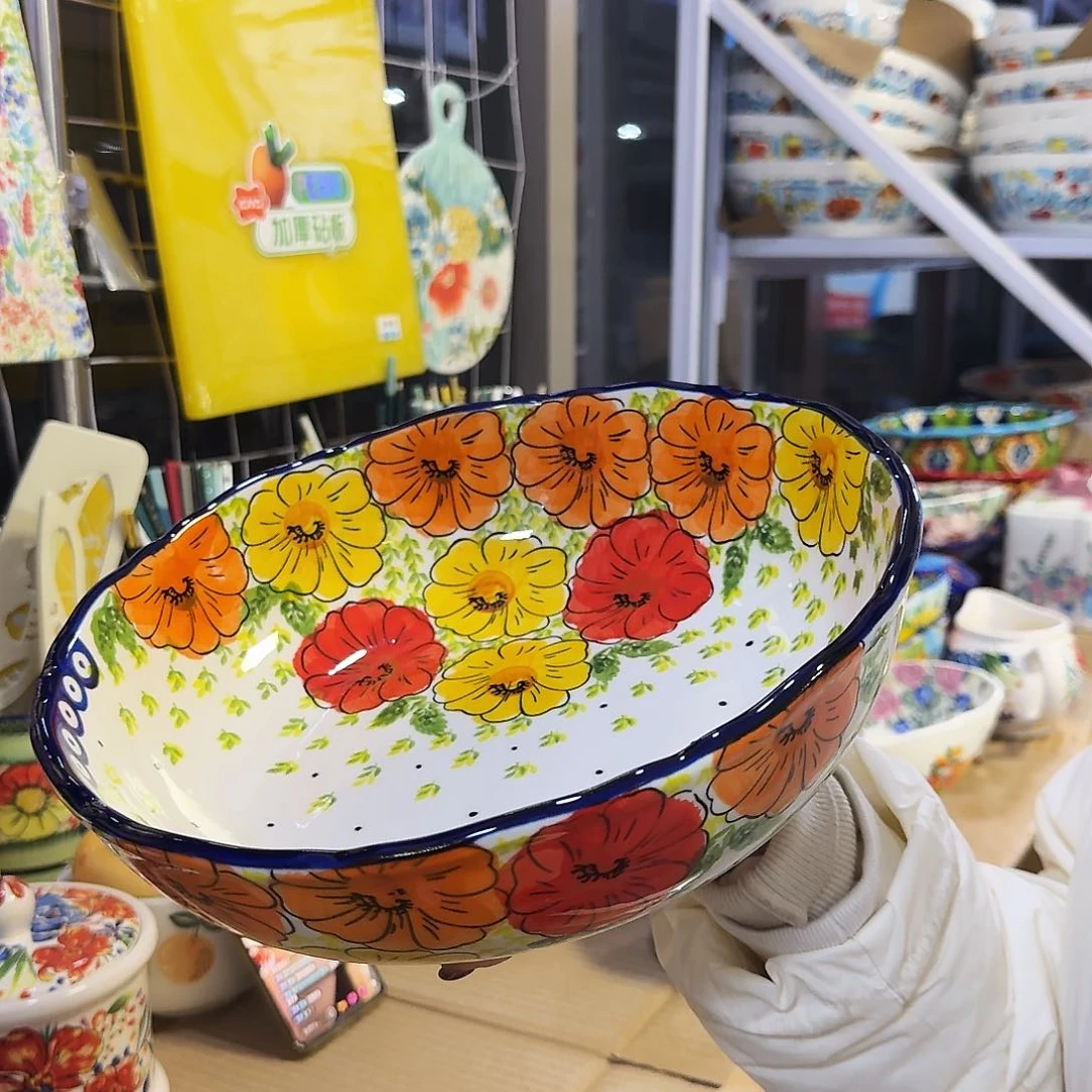 瓷片10英寸南瓜猫汤盆一只