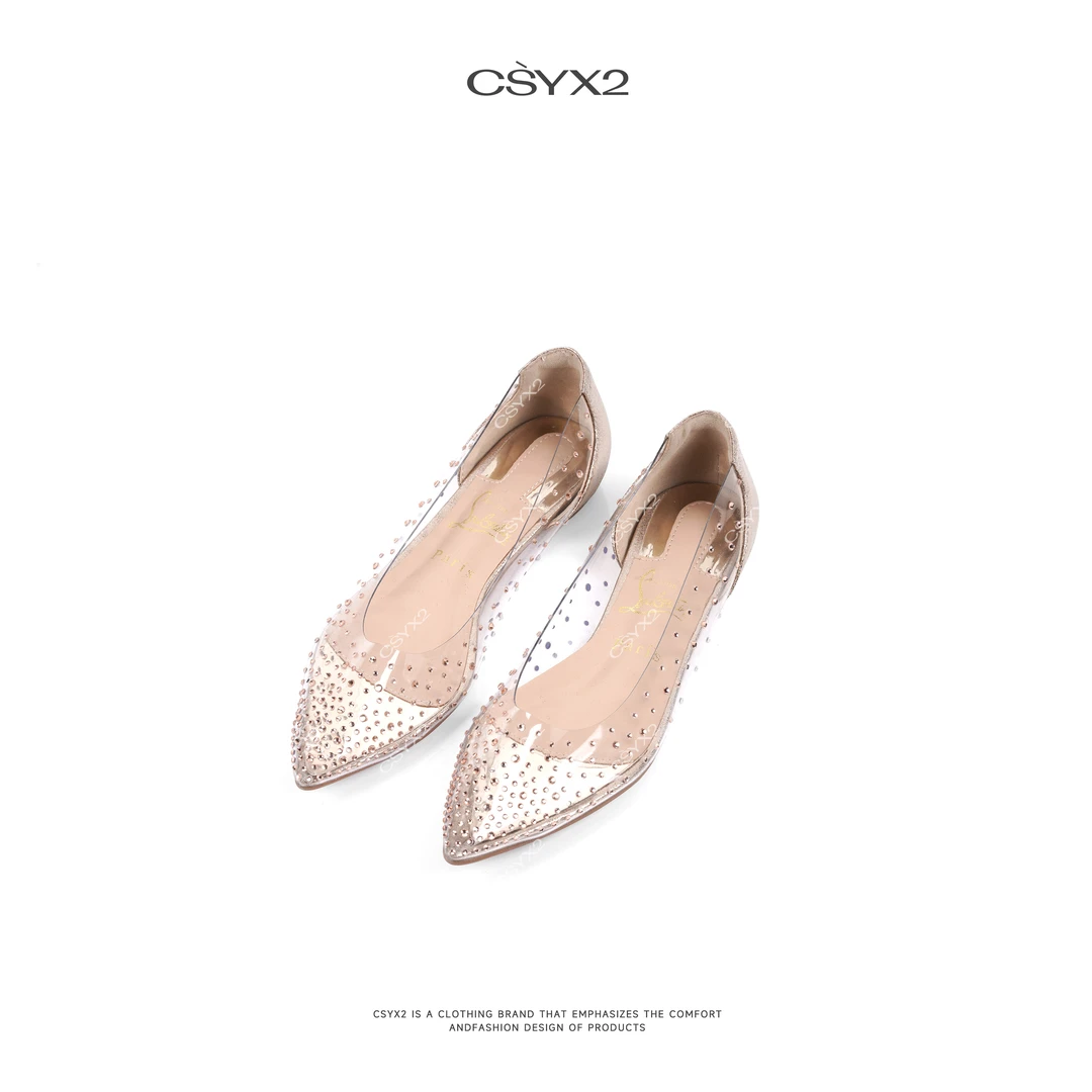 CsyX2-2025S/S夏季新款气质时尚烫钻休闲平跟尖头鞋百搭CA5SH001