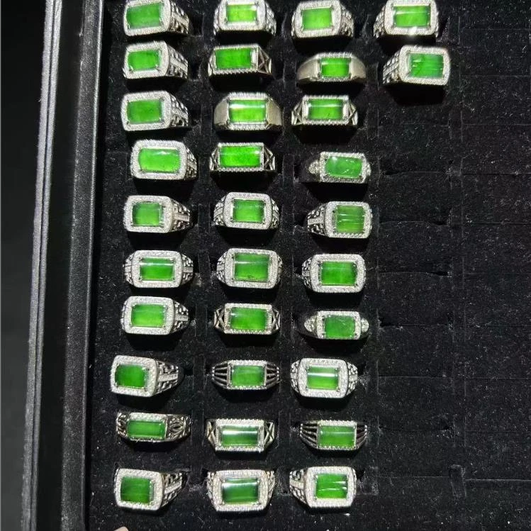 非金属玻璃吊坠 YS8816 绿色FC长方 形戒指 多样性发其一