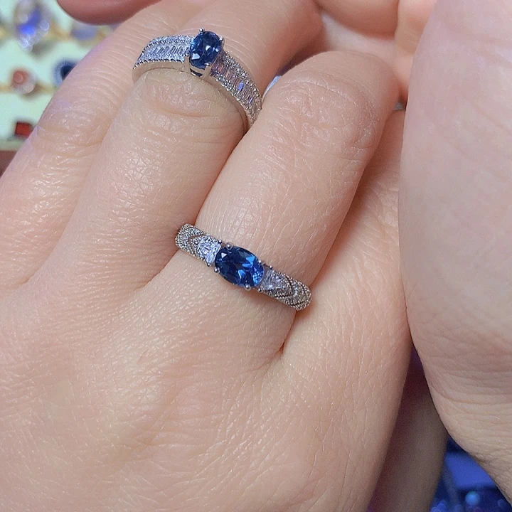 托帕石戒指银S925镶嵌小*