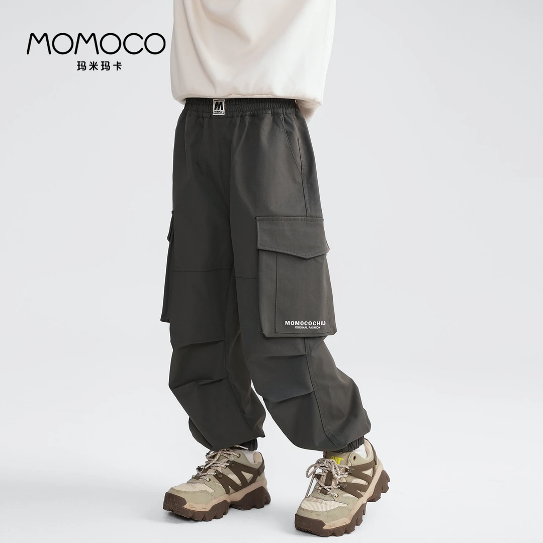 MOMOCO春秋季男童中大童简约潮流时尚工装束脚裤77330381008